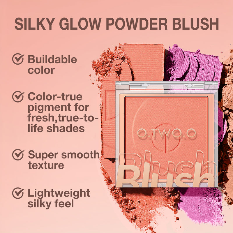 O.TWO.O High Pigment 6 Natrual Color Blush Pallete Pink Blush Powder Wholesale