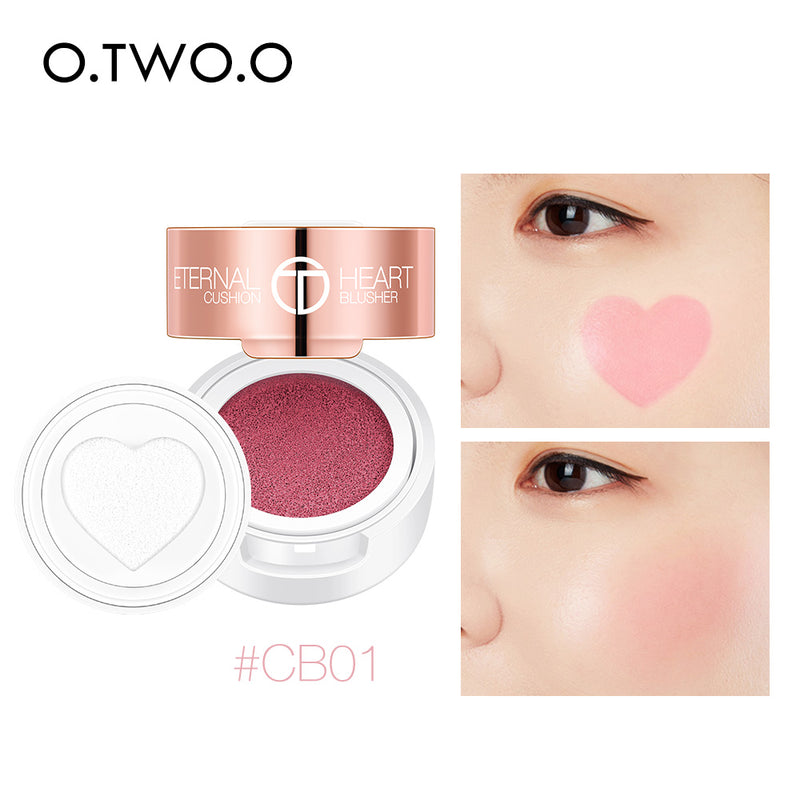 O.TWO.O 4 Colors Beauty Cushion Blusher Cute Heart Stamp Cream Blusher