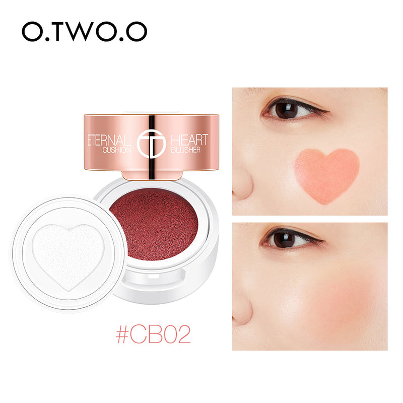 O.TWO.O 4 Colors Beauty Cushion Blusher Cute Heart Stamp Cream Blusher