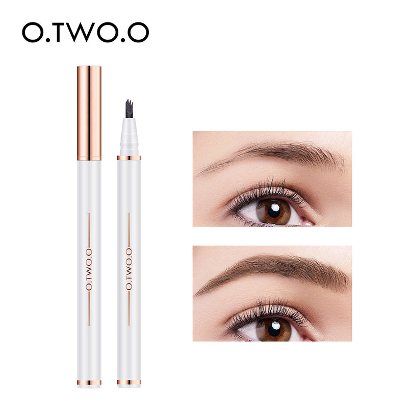 O.TWO.O 3 Headed Waterproof Triple Brow Pencil 3 Colors Sweat Proof 3D Eyebrow Pencil