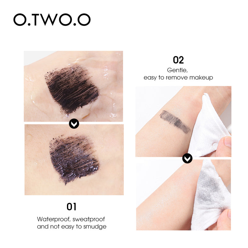 O.TWO.O Long Lasting Waterproof Sweat Proof Thick Curling Mascara with Silicone Brush