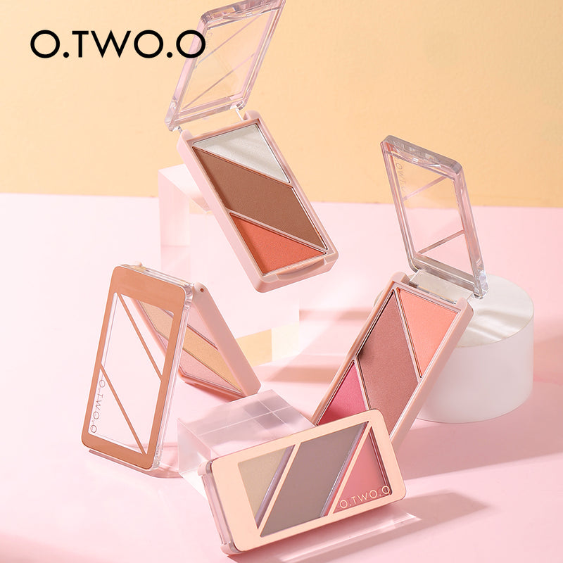 O.TWO.O 2021 NEW ARRIVAL 3 IN 1 MAKEUP PALLET WITH BLUSHER HIGHLIGHTER CONTOUR