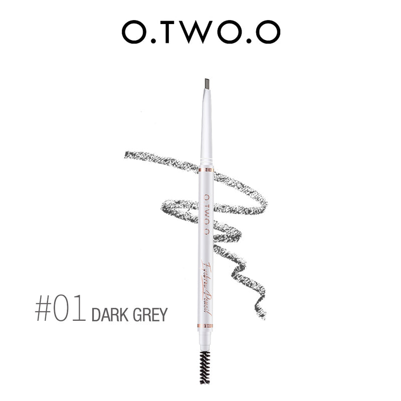 O.TWO.O Double Head Triangle 1.5mm Fine Refill Long Lasting Waterproof Eyeborw Pencil with Brush