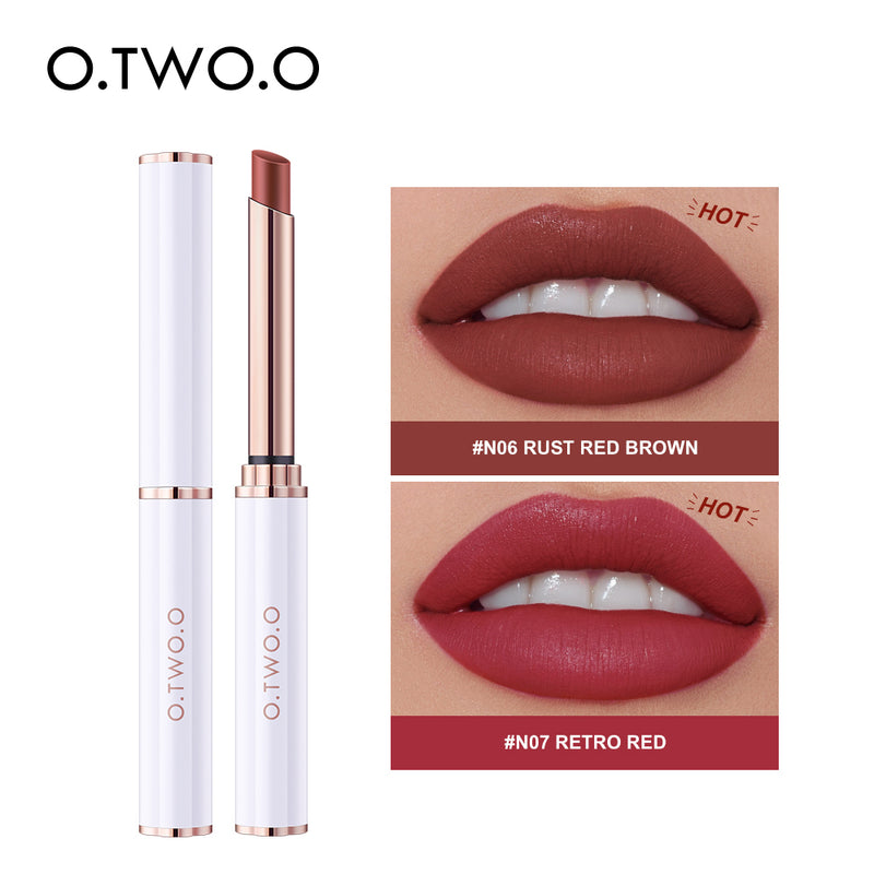 O.TWO.O 2021 New Arrival Wholesale Long Lasting Velvet Matte lipstick thin tube Lipstick High Saturation Lipstick