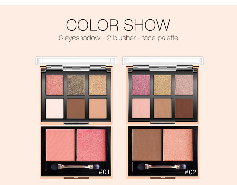 O.TWO.O Rich Color Shimmer Glitter Eyeshadow Blusher Highlight and Countour Palette