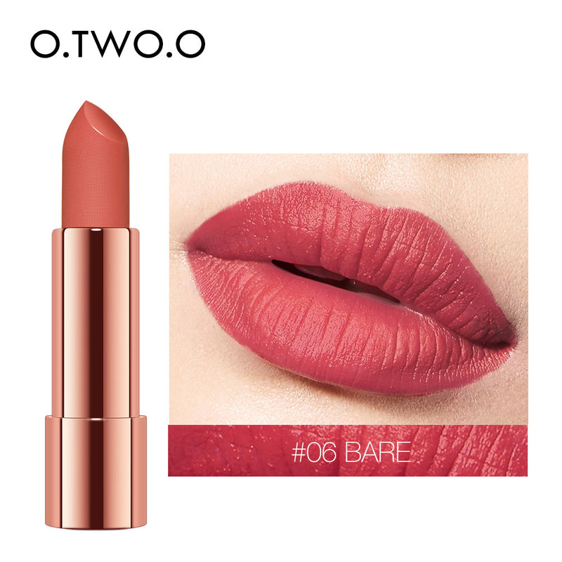 O.TWO.O Rouge Lipstick 12 Colors Semi-matte Moisturize Matte Waterproof Whit tube Lipstick