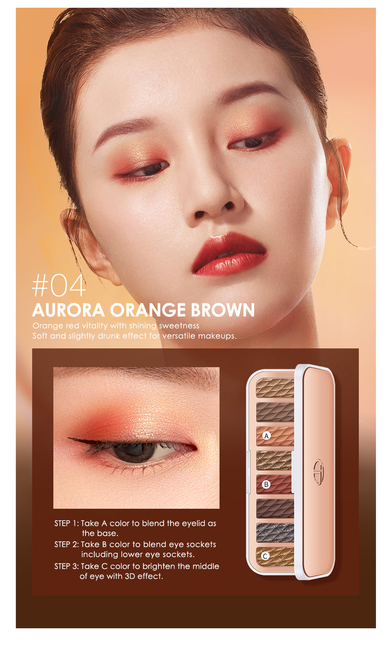 O.TWO.O 8 Colors Luxury Gold Eyeshadow Palette with Rich Color