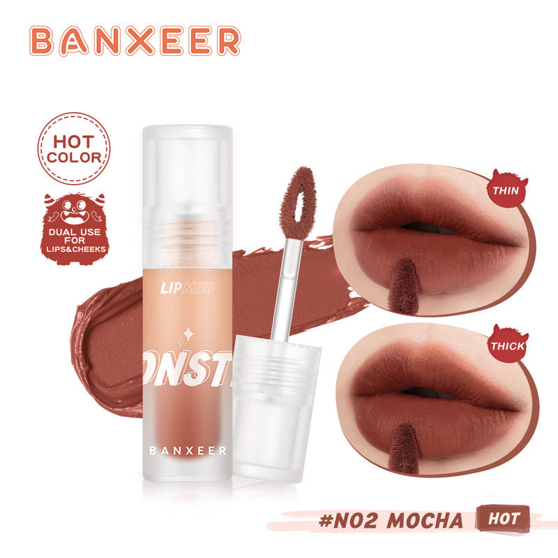 Banxeer Lipgloss 12 Color Lip Mud Matte Mousse Texture Lip Gloss