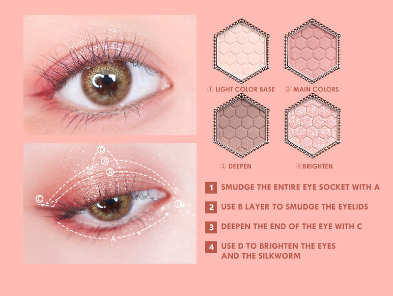 O.TWO.O 12 Colors Honeycomb Hexagonal Star Diamond Eye Shadow Palette