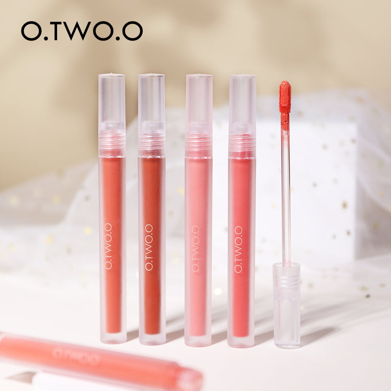 O.TWO.O 12 Colors Matte Waterproof Lip Glaze Long Lasting Velvet Texture Smooth Liquid Lipstick