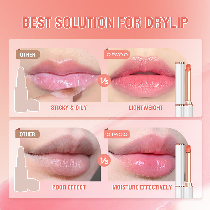 O.TWO.O  Colored Lip Balm Moisturizes 4 Color Protects lips With Beewax Lip Stick