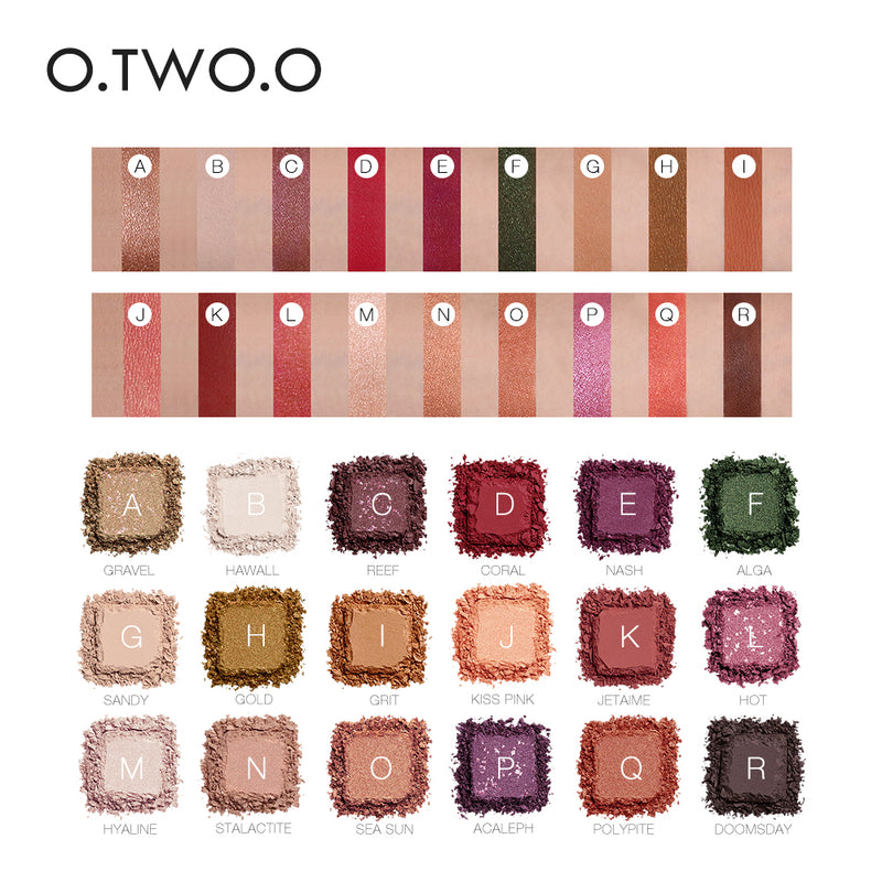 O.TWO.O  18 Colors Eyeshadow Southeast Asian Style Metallic Eye Shadow Palette