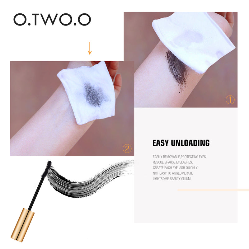 O.TWO.O Waterproof Microfiber Mascara Black Long Lasting Extension & Curling Lash Mascara