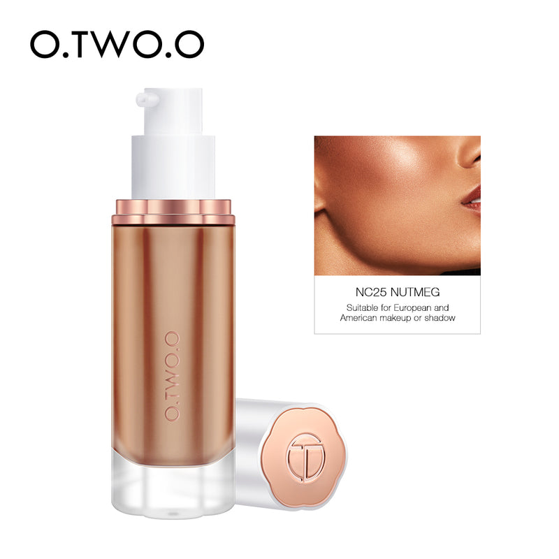 O.TWO.O Full Coverage Whitening Sweat Resistant Moisturizing Liquid Foundation Makeup Base Wholesale