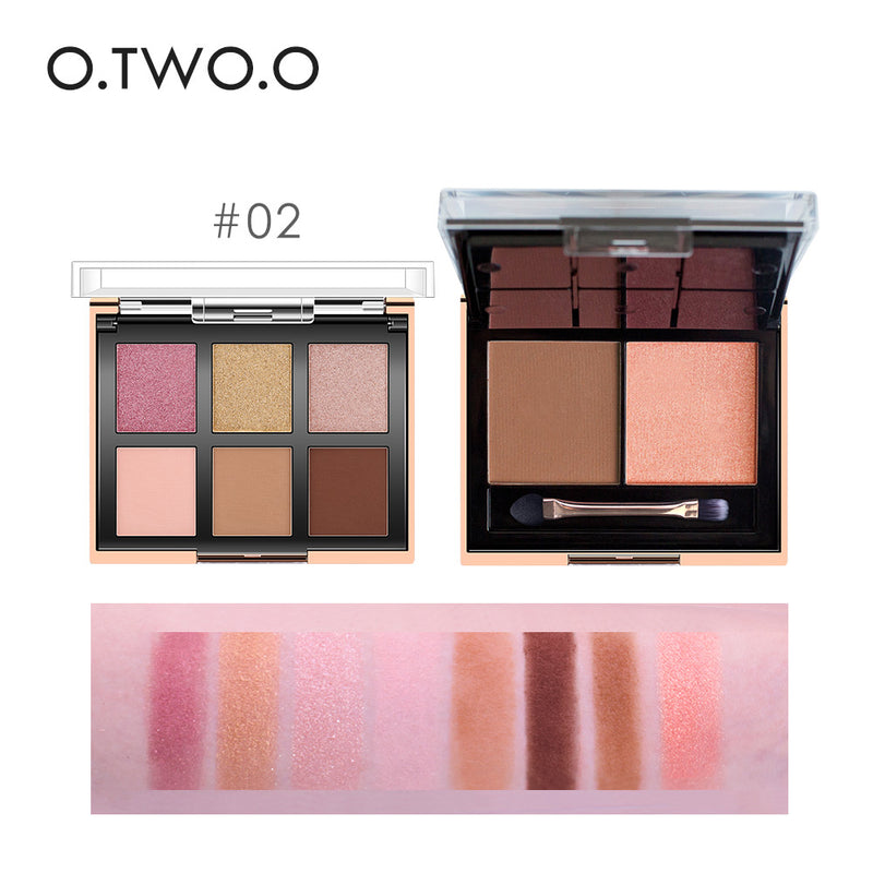 O.TWO.O Rich Color Shimmer Glitter Eyeshadow Blusher Highlight and Countour Palette