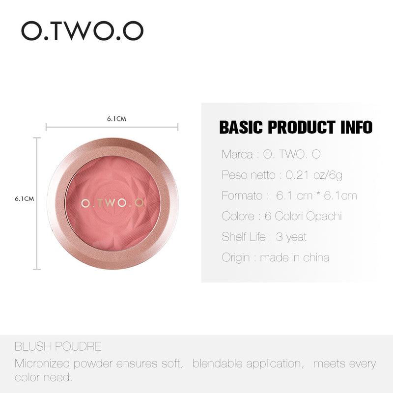 O.TWO.O 2021 High Quality Fashion Blush Cosmetics 6 Color Powder Blusher