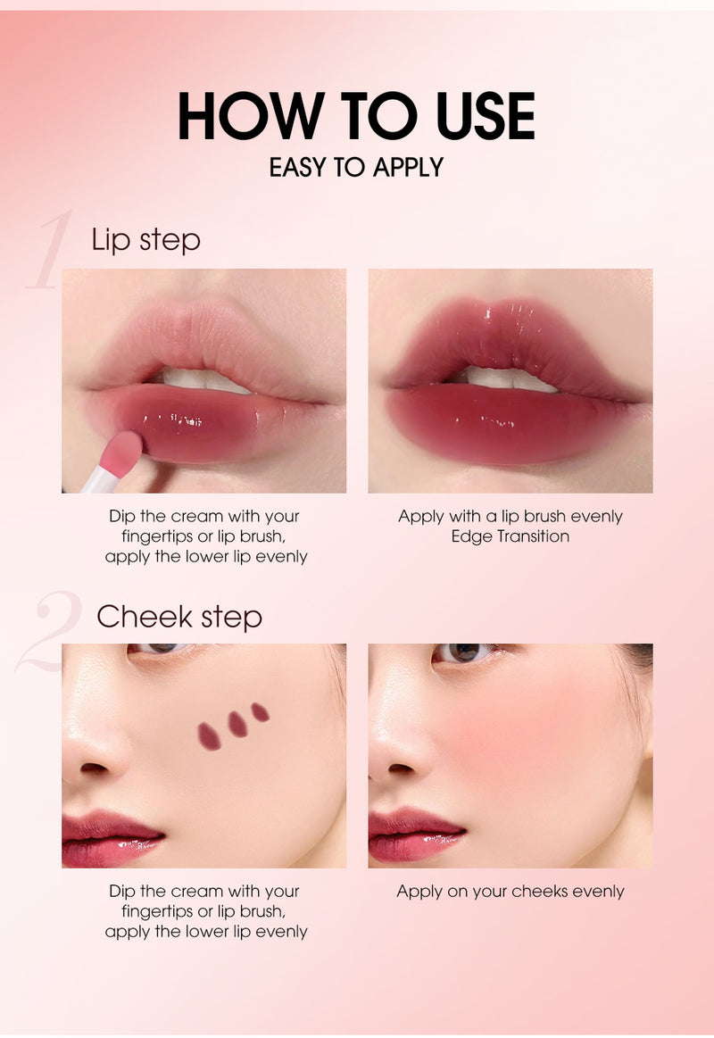 O.TWO.O New Arrival 2 in 1 Lip and Cheek Hydrating Gloss